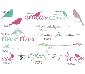 Stickserie - Birds d'amour